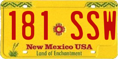NM license plate 181SSW