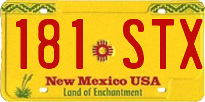 NM license plate 181STX
