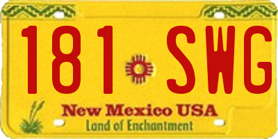 NM license plate 181SWG