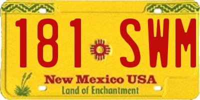 NM license plate 181SWM