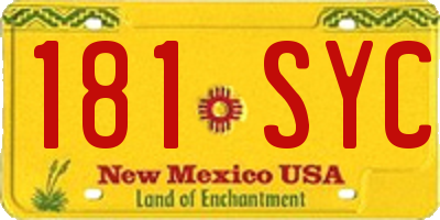 NM license plate 181SYC