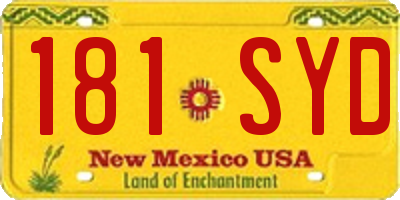 NM license plate 181SYD