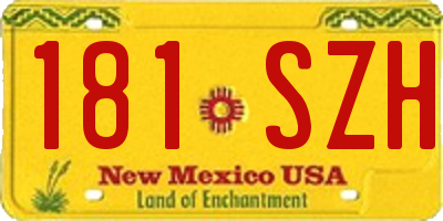 NM license plate 181SZH