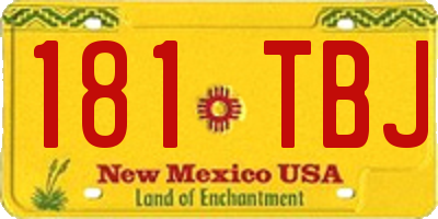 NM license plate 181TBJ