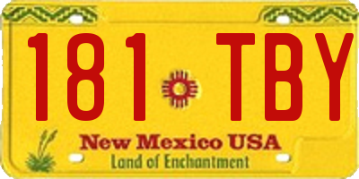 NM license plate 181TBY