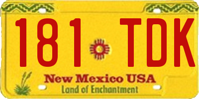 NM license plate 181TDK