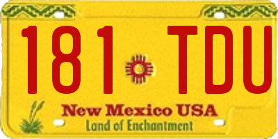 NM license plate 181TDU