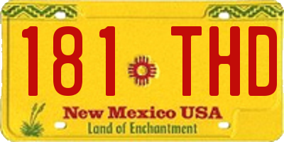 NM license plate 181THD