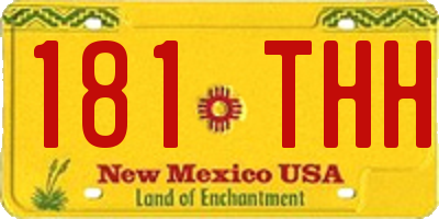 NM license plate 181THH