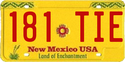 NM license plate 181TIE