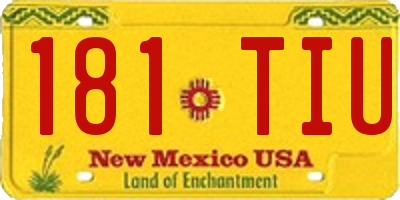 NM license plate 181TIU
