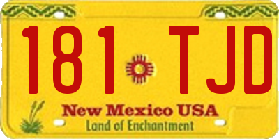 NM license plate 181TJD