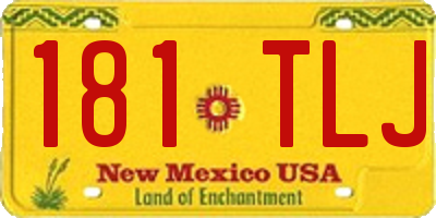NM license plate 181TLJ