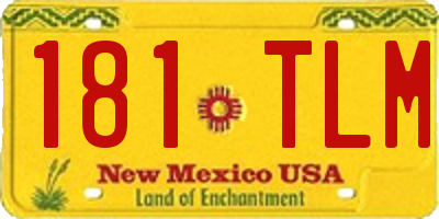 NM license plate 181TLM