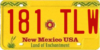 NM license plate 181TLW