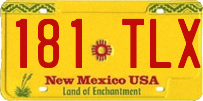 NM license plate 181TLX