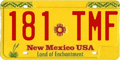 NM license plate 181TMF