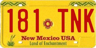 NM license plate 181TNK