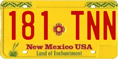 NM license plate 181TNN