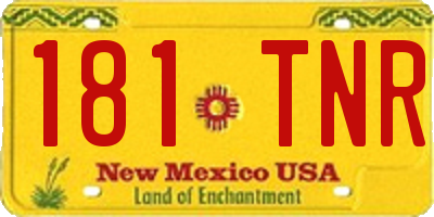 NM license plate 181TNR