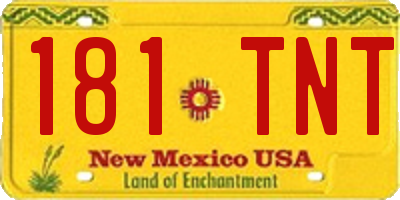 NM license plate 181TNT