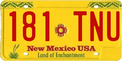 NM license plate 181TNU