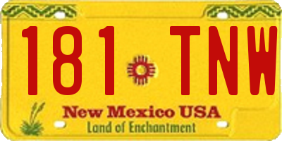 NM license plate 181TNW