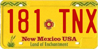NM license plate 181TNX