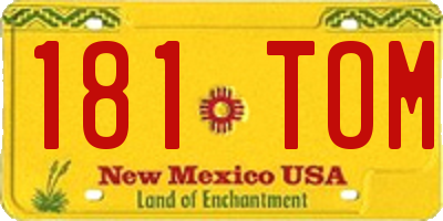 NM license plate 181TOM