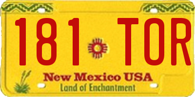 NM license plate 181TOR
