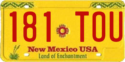 NM license plate 181TOU