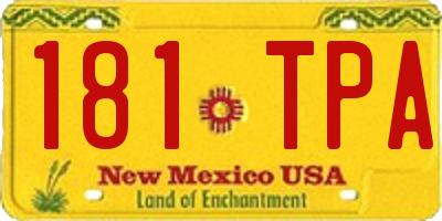 NM license plate 181TPA