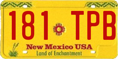 NM license plate 181TPB
