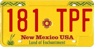 NM license plate 181TPF