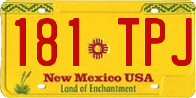 NM license plate 181TPJ