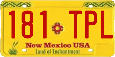 NM license plate 181TPL