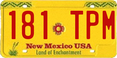 NM license plate 181TPM