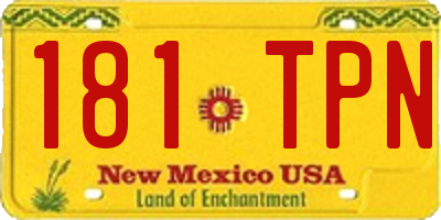 NM license plate 181TPN