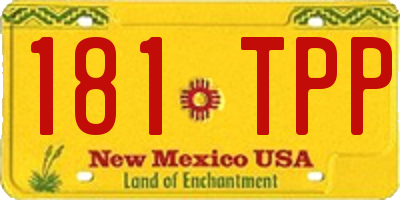 NM license plate 181TPP