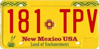 NM license plate 181TPV