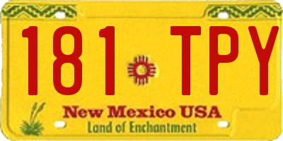 NM license plate 181TPY