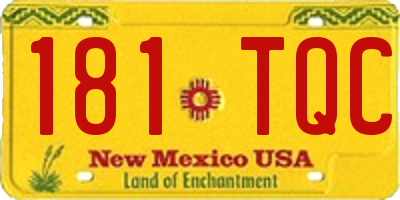 NM license plate 181TQC