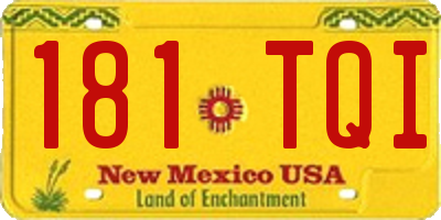 NM license plate 181TQI