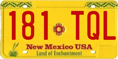 NM license plate 181TQL