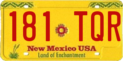 NM license plate 181TQR
