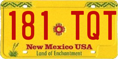 NM license plate 181TQT