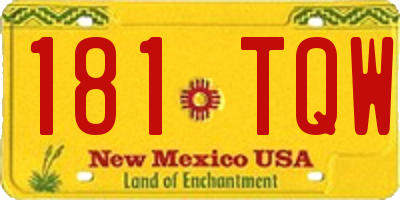 NM license plate 181TQW