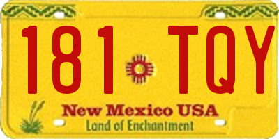 NM license plate 181TQY
