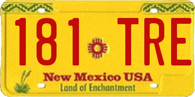 NM license plate 181TRE