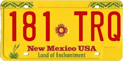 NM license plate 181TRQ